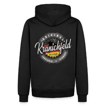 Original Germany Thüringen Kranichfeld - Männer Premium Bio Hoodie - Schwarz - Hinten - Nico (187cm)