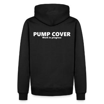 Pump cover - Men’s Premium Organic Hoodie - black - Back - Nico (187cm)