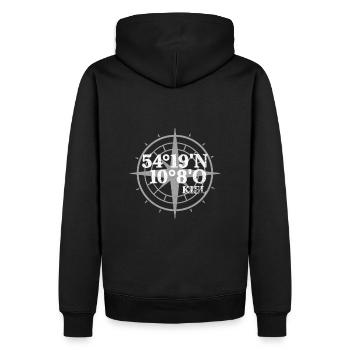 Coordonnées de Kiel - Sweat à capuche Premium bio Homme - noir - Dos - Nico (187cm)