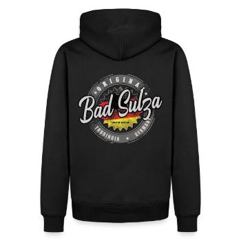 Allemagne d’origine Thuringe Bad Sulza - Sweat à capuche Premium bio Homme - noir - Dos - Nico (187cm)