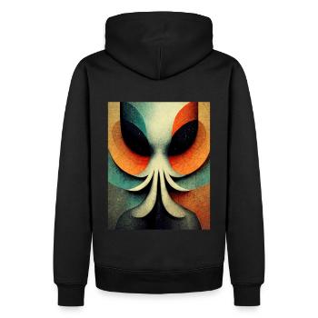 Alinen bauhaus Stil Vintage - Männer Premium Bio Hoodie - Schwarz - Hinten - Nico (187cm)
