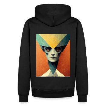 Alinen bauhaus Vintage Style v 05 - Männer Premium Bio Hoodie - Schwarz - Hinten - Nico (187cm)