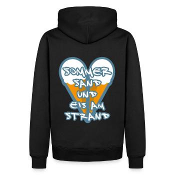 Sommer Sand Eis am Strand - Männer Premium Bio Hoodie - Schwarz - Hinten - Nico (187cm)