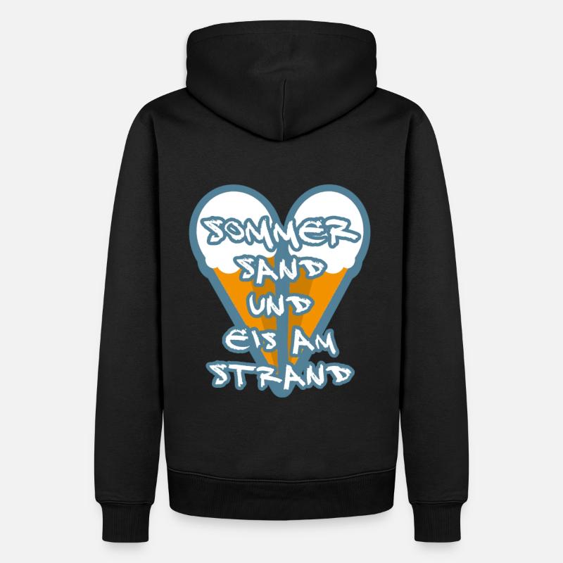 Sommer Sand Eis am Strand - Männer Premium Bio Hoodie - Schwarz
