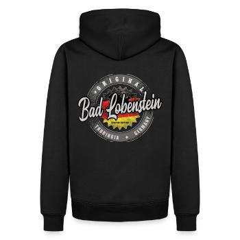 Allemagne d’origine Thuringe Bad Lobenstein - Sweat à capuche Premium bio Homme - noir - Dos - Nico (187cm)