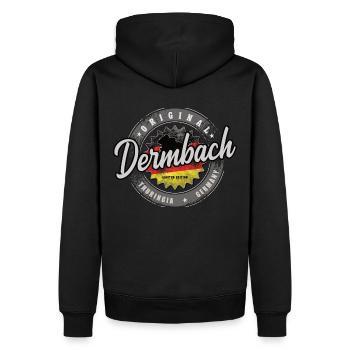 Original Germany Thüringen Dermbach - Männer Premium Bio Hoodie - Schwarz - Hinten - Nico (187cm)