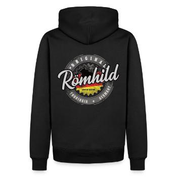 Original Germany Thüringen Röhmhild - Männer Premium Bio Hoodie - Schwarz - Hinten - Nico (187cm)