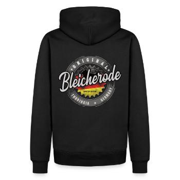 Original Germany Thüringen Bleicherode - Männer Premium Bio Hoodie - Schwarz - Hinten - Nico (187cm)