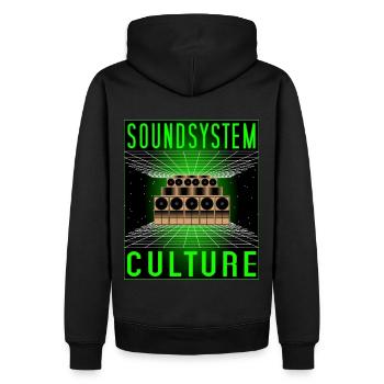 Soundsystem Culture Space - Men’s Premium Organic Hoodie - black - Back - Nico (187cm)
