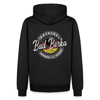 Allemagne d’origine Thuringe Bad Berka - Sweat à capuche Premium bio Homme - noir - Dos - Nico (187cm)