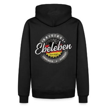 Original Germany Thüringen Ebeleben - Männer Premium Bio Hoodie - Schwarz - Hinten - Nico (187cm)