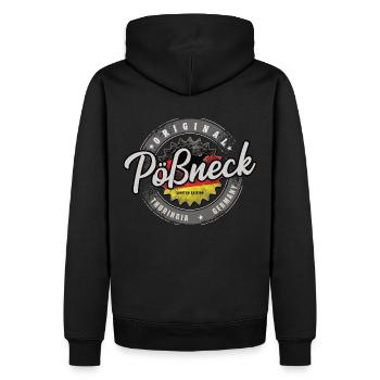 Original Germany Thüringen Pößneck - Männer Premium Bio Hoodie - Schwarz - Hinten - Nico (187cm)