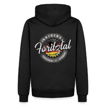 Original Germany Thüringen Föritztal - Männer Premium Bio Hoodie - Schwarz - Hinten - Nico (187cm)