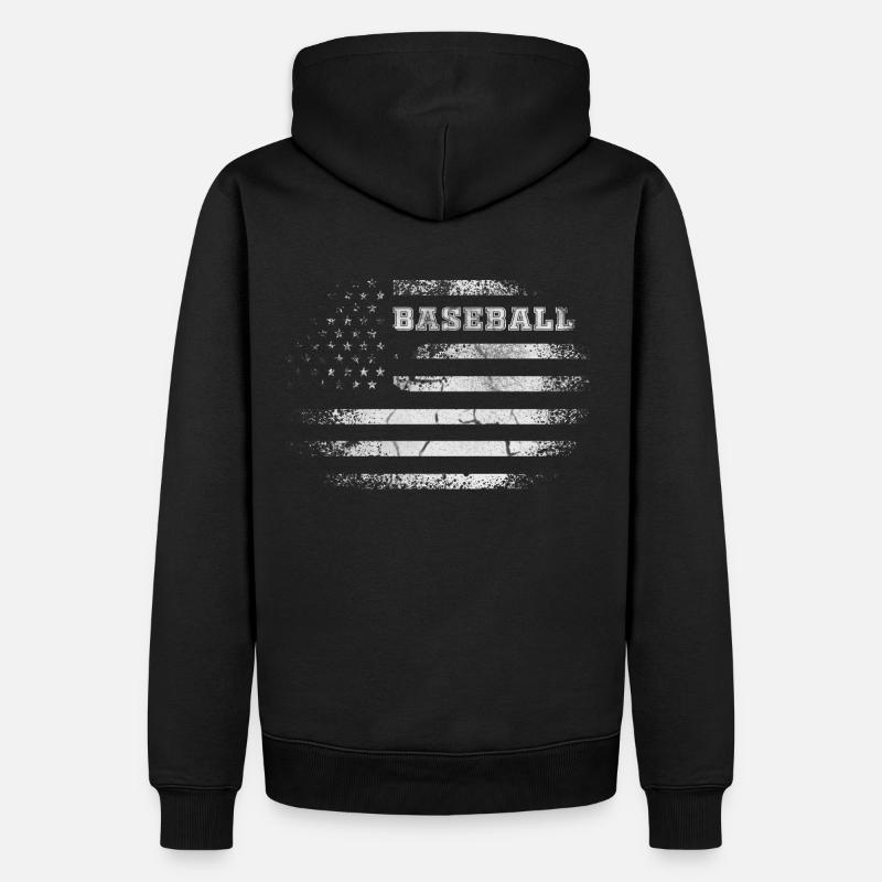 USA flag Baseball - Männer Premium Bio Hoodie - Schwarz