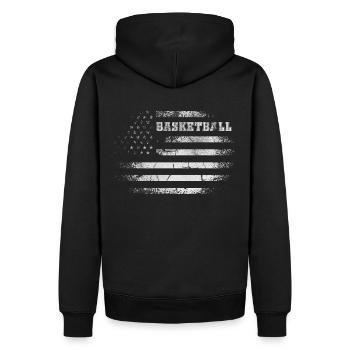 Cadeau de basket-ball du drapeau des États-Unis - Sweat à capuche Premium bio Homme - noir - Dos - Nico (187cm)