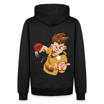 Tennis de table Ping-pong Tenue De tennis de table Joueur de tennis de table - Sweat à capuche Premium bio Homme - noir - Dos - Nico (187cm)
