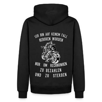 Bike Motorrad Biker Motorradfahrer - Männer Premium Bio Hoodie - Schwarz - Hinten - Nico (187cm)