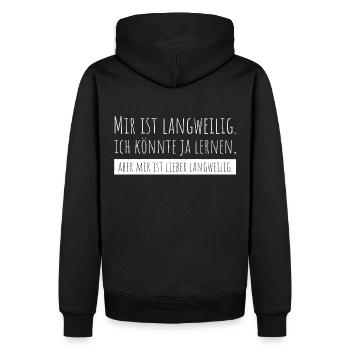 Mir ist langweilig.. - Männer Premium Bio Hoodie - Schwarz - Hinten - Nico (187cm)