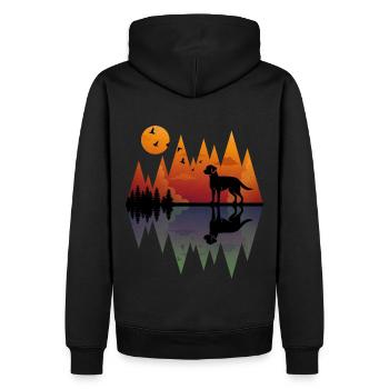 Montagne Labrador - Labi - Sweat à capuche Premium bio Homme - noir - Dos - Nico (187cm)