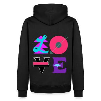 Beautiful Love Colorful Font Typography Arrow - Men’s Premium Organic Hoodie - black - Back - Nico (187cm)