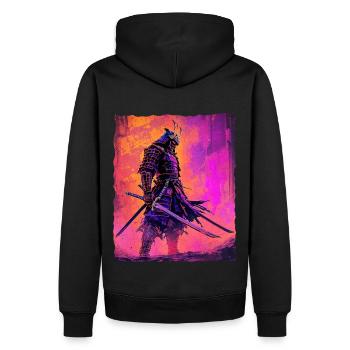 Samurai Krieger Ehre und Stärke Anime - Männer Premium Bio Hoodie - Schwarz - Hinten - Nico (187cm)