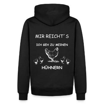 Mir reichts ich geh zu meinen Hühnern - Design - Männer Premium Bio Hoodie - Schwarz - Hinten - Nico (187cm)