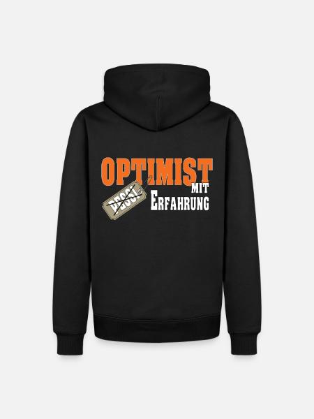 Optimist mit Erfahrung Geschenk - Männer Premium Bio Hoodie - Schwarz