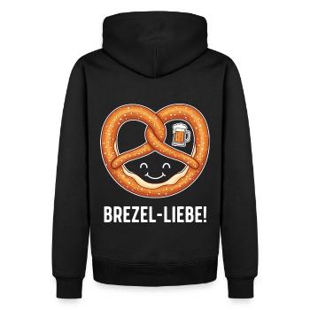 Brezel-Liebe ! - Männer Premium Bio Hoodie - Schwarz - Hinten - Nico (187cm)