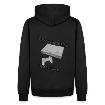 We're going to play... It's a holidays! - Men’s Premium Organic Hoodie - black - Back - Nico (187cm)