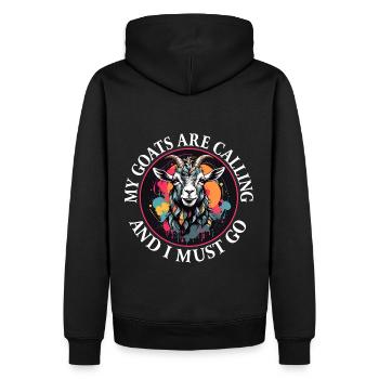 Mes chèvres m’appellent et je dois y aller Chèvre en disant - Sweat à capuche Premium bio Homme - noir - Dos - Nico (187cm)