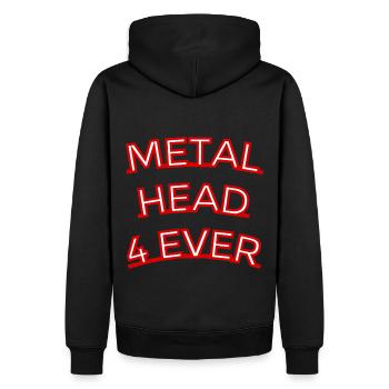 Metal Head 4 Ever - Männer Premium Bio Hoodie - Schwarz - Hinten - Nico (187cm)