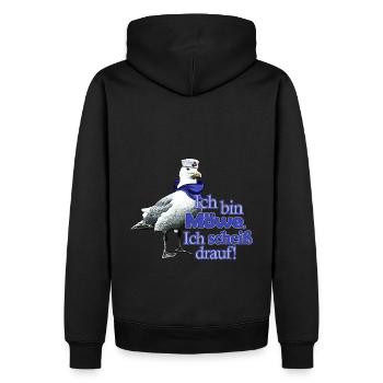 Drôle de mouette avec le dicton - Fuck It ! - Sweat à capuche Premium bio Homme - noir - Dos - Nico (187cm)