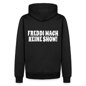 Freddi mach keine Show - König Thomas Meme - Männer Premium Bio Hoodie - Schwarz - Hinten - Nico (187cm)