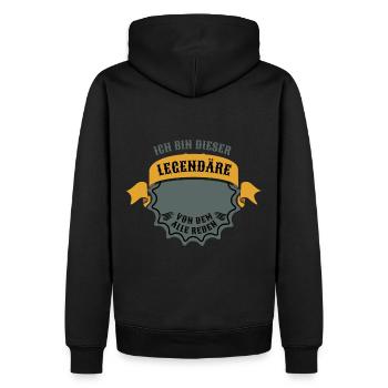 Legendäre personalisierte Geschenke - Männer Premium Bio Hoodie - Schwarz - Hinten - Nico (187cm)