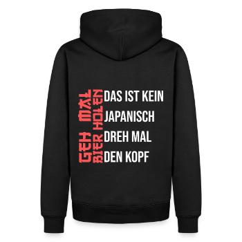 Biertrinker Geh mal Bier holen - Männer Premium Bio Hoodie - Schwarz - Hinten - Nico (187cm)
