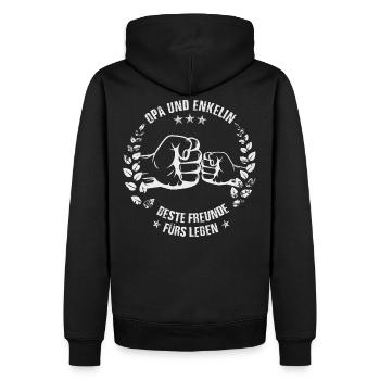 Opa und Enkelin - Männer Premium Bio Hoodie - Schwarz - Hinten - Nico (187cm)