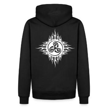 Breizh flaming - Sweat à capuche Premium bio Homme - noir - Dos - Nico (187cm)