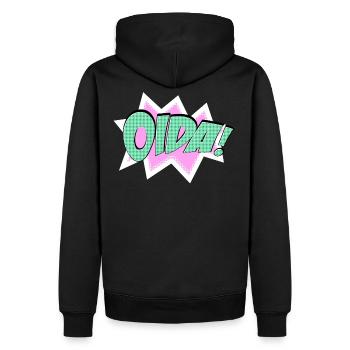 Oida - Men’s Premium Organic Hoodie - black - Back - Nico (187cm)