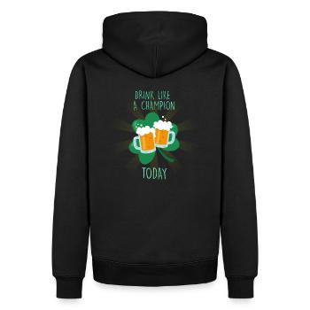 DRINK LIKE CHAMPION TODAY - Männer Premium Bio Hoodie - Schwarz - Hinten - Nico (187cm)
