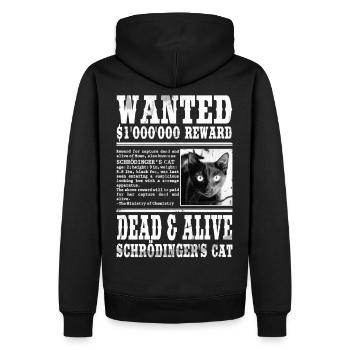 le chat de schrödinger blanc - Sweat à capuche Premium bio Homme - noir - Dos - Nico (187cm)