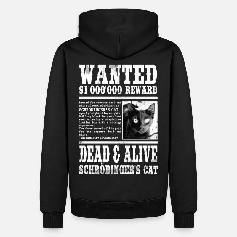 le chat de schrödinger blanc - Sweat à capuche Premium bio Homme - noir