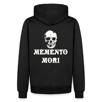 Memento Mori Skull Skull Gothic - Men’s Premium Organic Hoodie - black - Back - Nico (187cm)