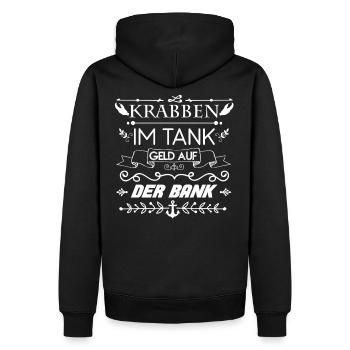 Krabben im Tank Geld Bank Spruch Krabbenfischer - Männer Premium Bio Hoodie - Schwarz - Hinten - Nico (187cm)