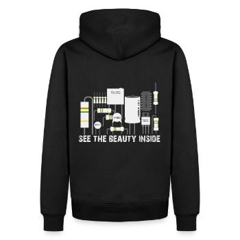 See The Beauty Inside Electrical Engineering Freak Funny - Men’s Premium Organic Hoodie - black - Back - Nico (187cm)
