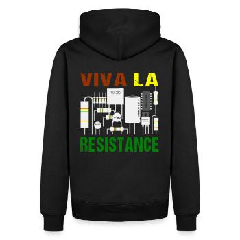 Viva La Resistance Resistance Funny Electronics Technician - Men’s Premium Organic Hoodie - black - Back - Nico (187cm)