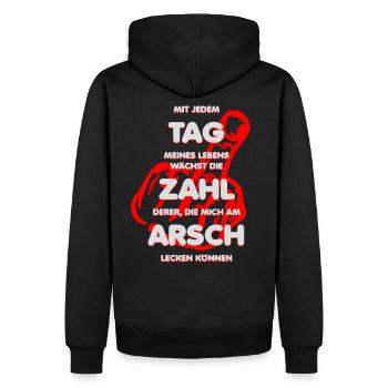 leck mich am arsch - Männer Premium Bio Hoodie - Schwarz - Hinten - Nico (187cm)