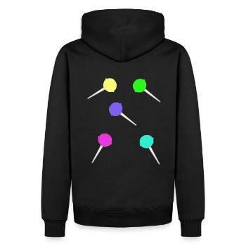Süßigkeiten Kindergeburtstag naschen Lolli Kinder - Männer Premium Bio Hoodie - Schwarz - Hinten - Nico (187cm)