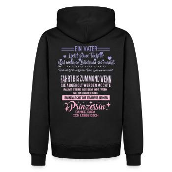 Tochter Vater Geschenk Spruch Liebevoll Danke Papa - Männer Premium Bio Hoodie - Schwarz - Hinten - Nico (187cm)