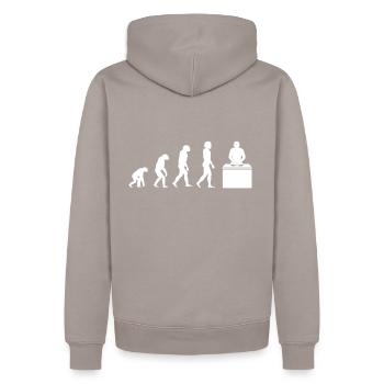Evolution DJ Club Platine EDM Musique - Sweat à capuche Premium bio Homme - taupe - Dos - Nico (187cm)