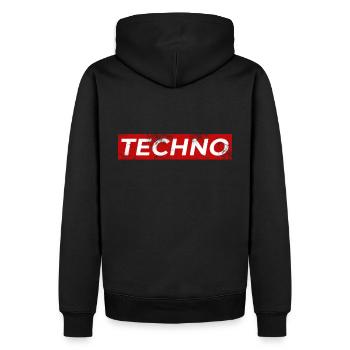 Festival de musique techno EDM électronique - Sweat à capuche Premium bio Homme - noir - Dos - Nico (187cm)